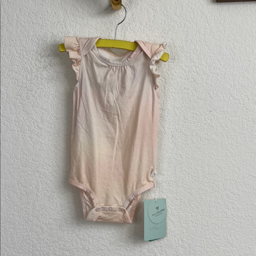 Loulou Lollipop Baby Flutter Ombre Ruffle Bodysuit Onesie Snap Tencel Lyocell